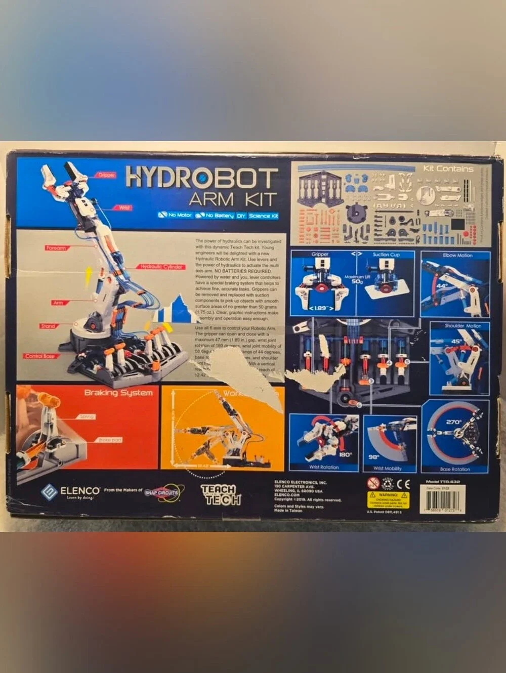 ELENCO Teach Tech HYDROBOT ARM KIT Robot Kit